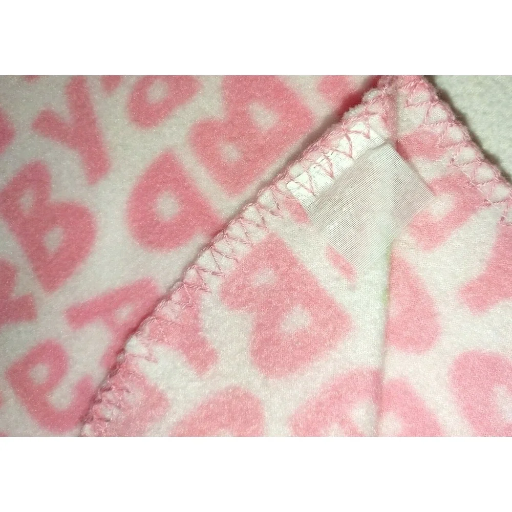 Child Of Mine B A B Y Letters Pink Flower Fleece Blanket Lovey Carters Baby Girl